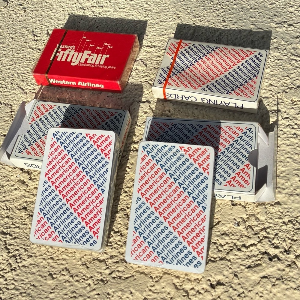 American Airlines & Western Airlines 1970’s Playing Card Sets - Sealed - Picture 3 of 6